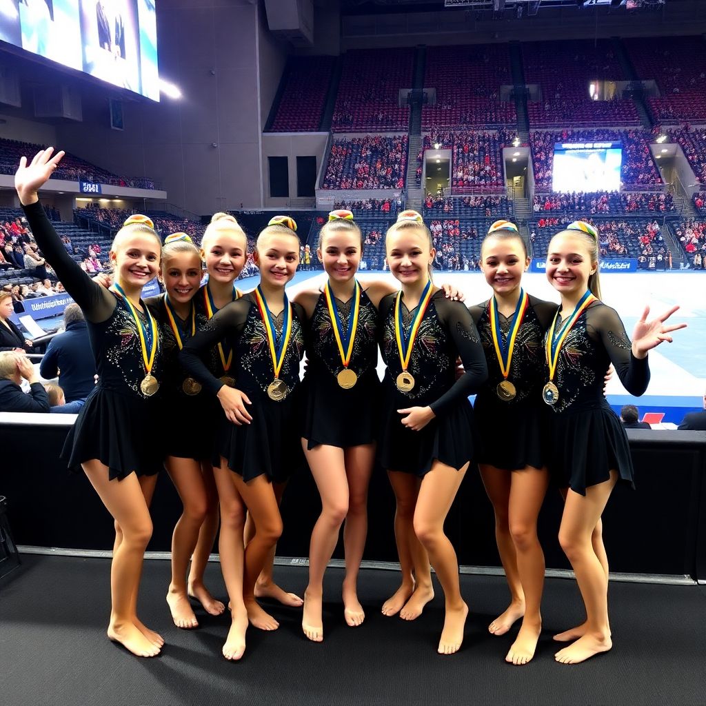 Фото первых чемпионок России по художественной гимнастике академии Алины Кабаевой