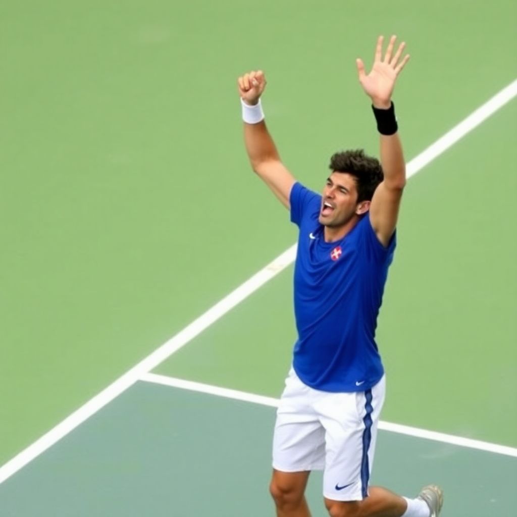 Карен Хачанов вышел в четвертьфинал Us open, победив Тьена в пяти сетах